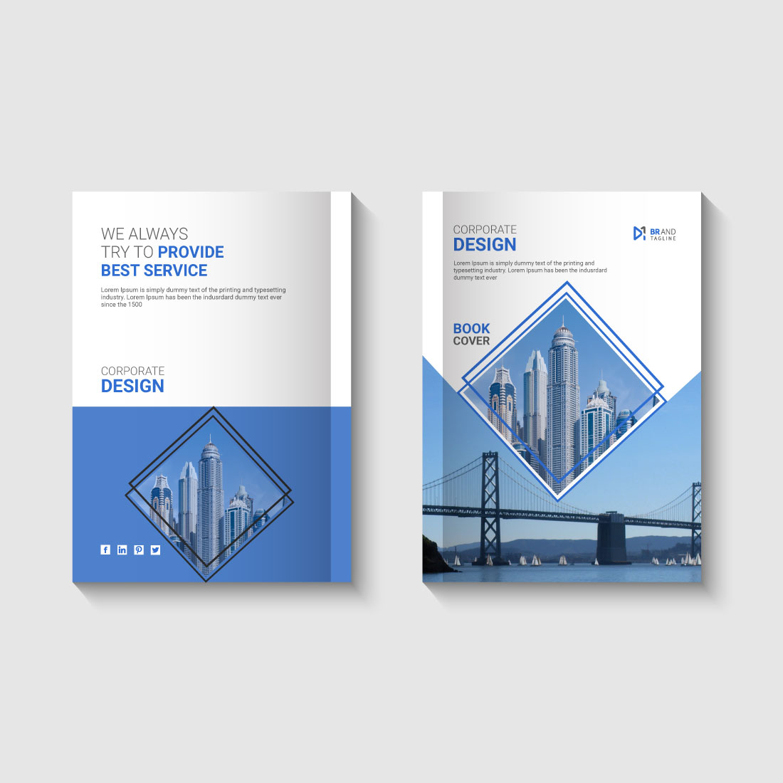 Corporate modern brochure cover design preview image.