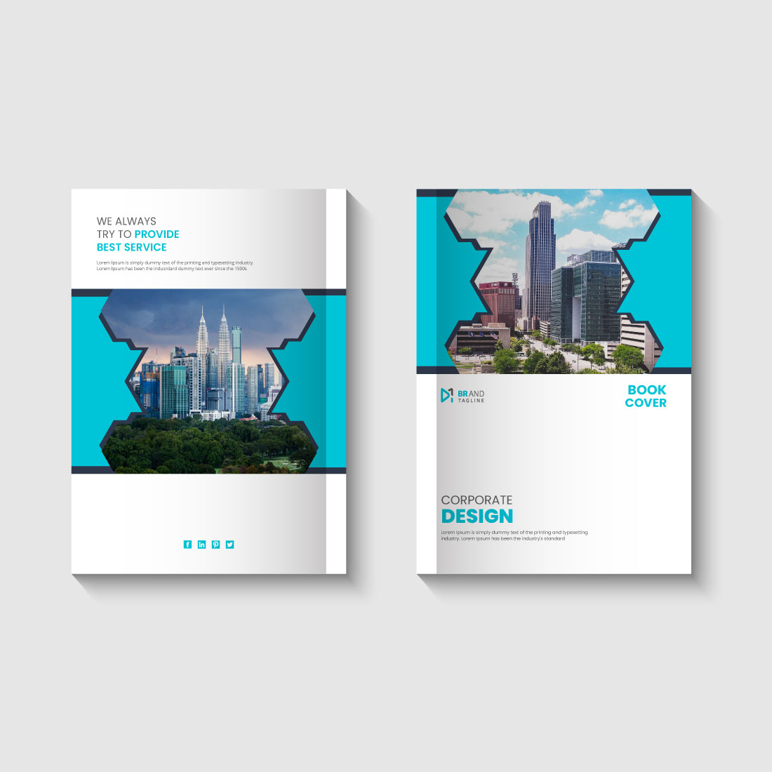 Corporate Book Cover Template preview image.