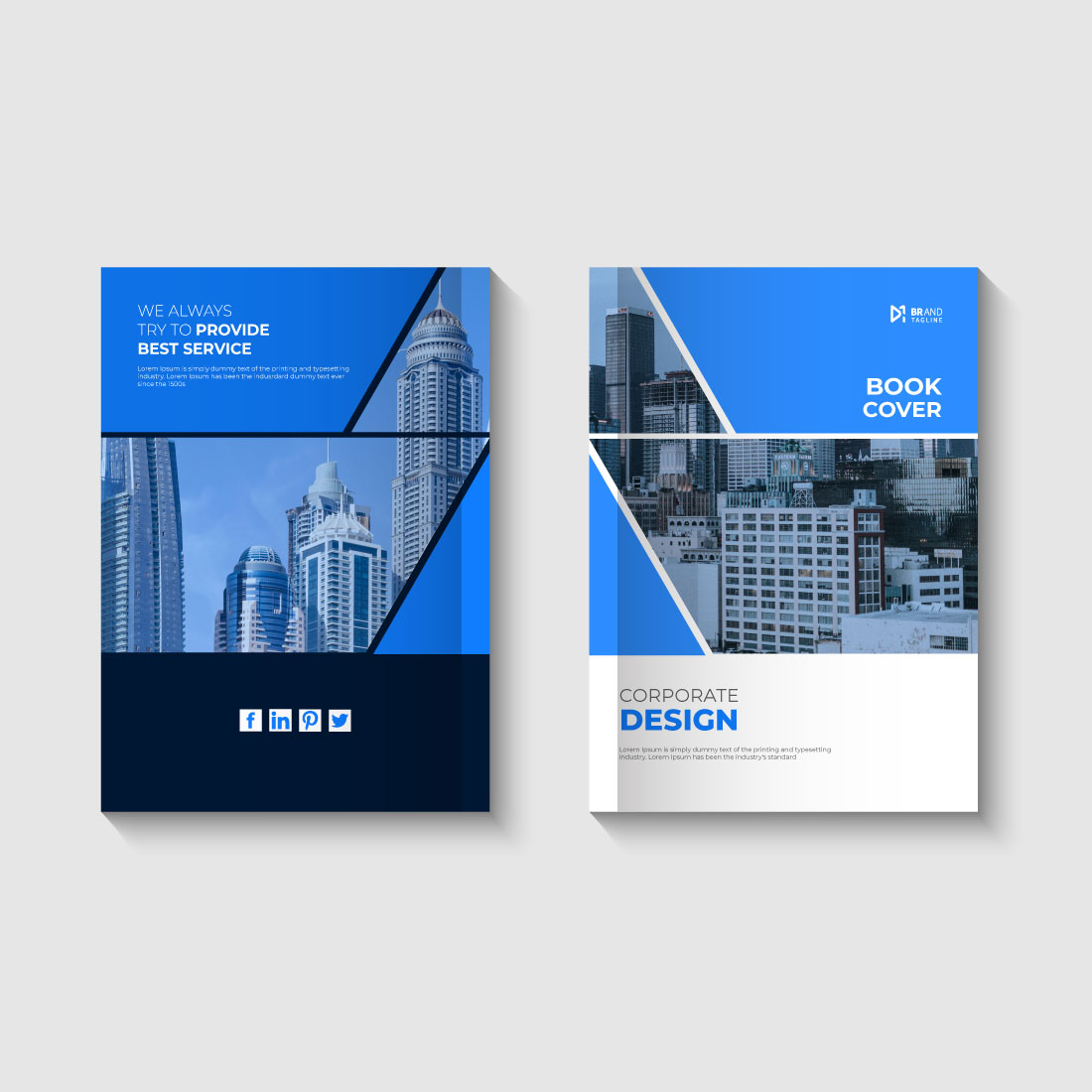 Corporate Book Cover Template preview image.