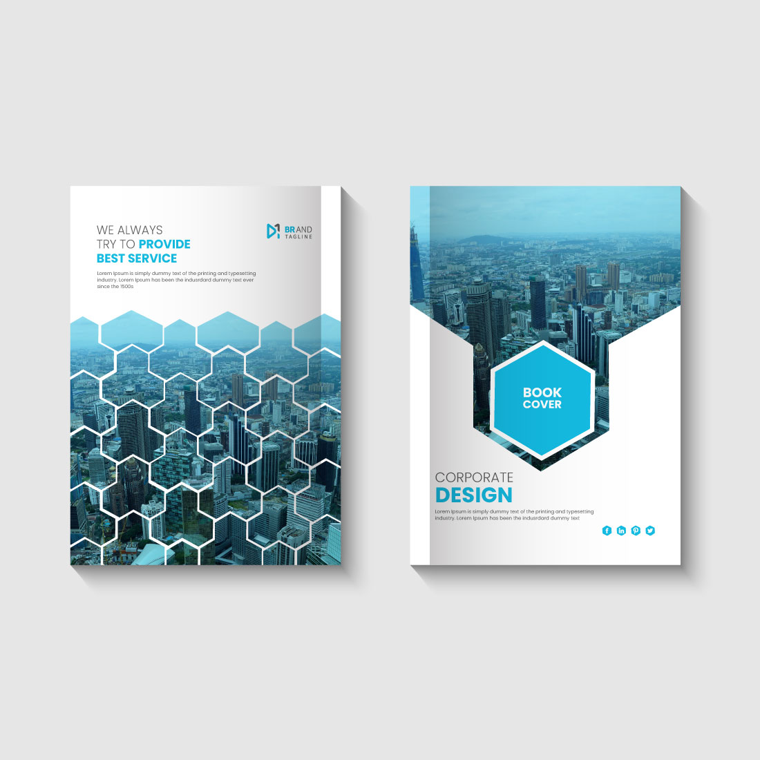Corporate Business Book Cover Design Template preview image.