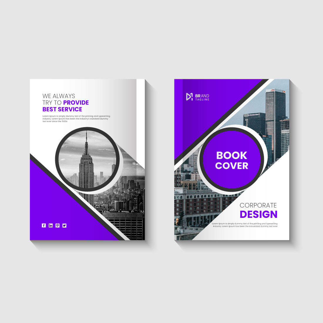 Modern Corporate Book Cover Template Design preview image.