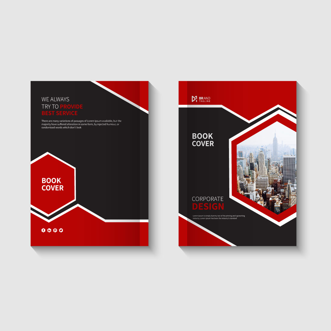 Corporate Book Cover Design Template preview image.