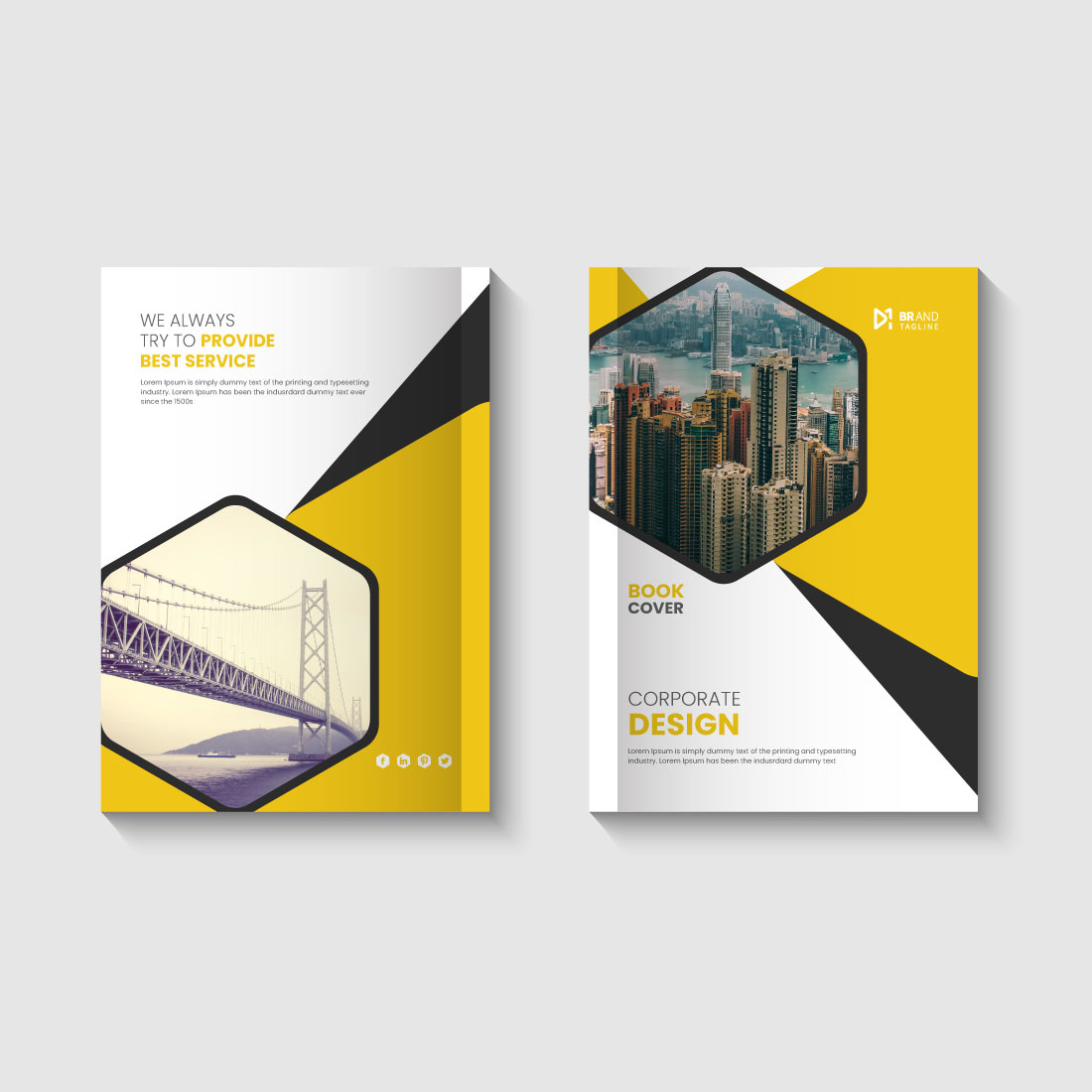 Corporate Modern Book Cover Design Template preview image.
