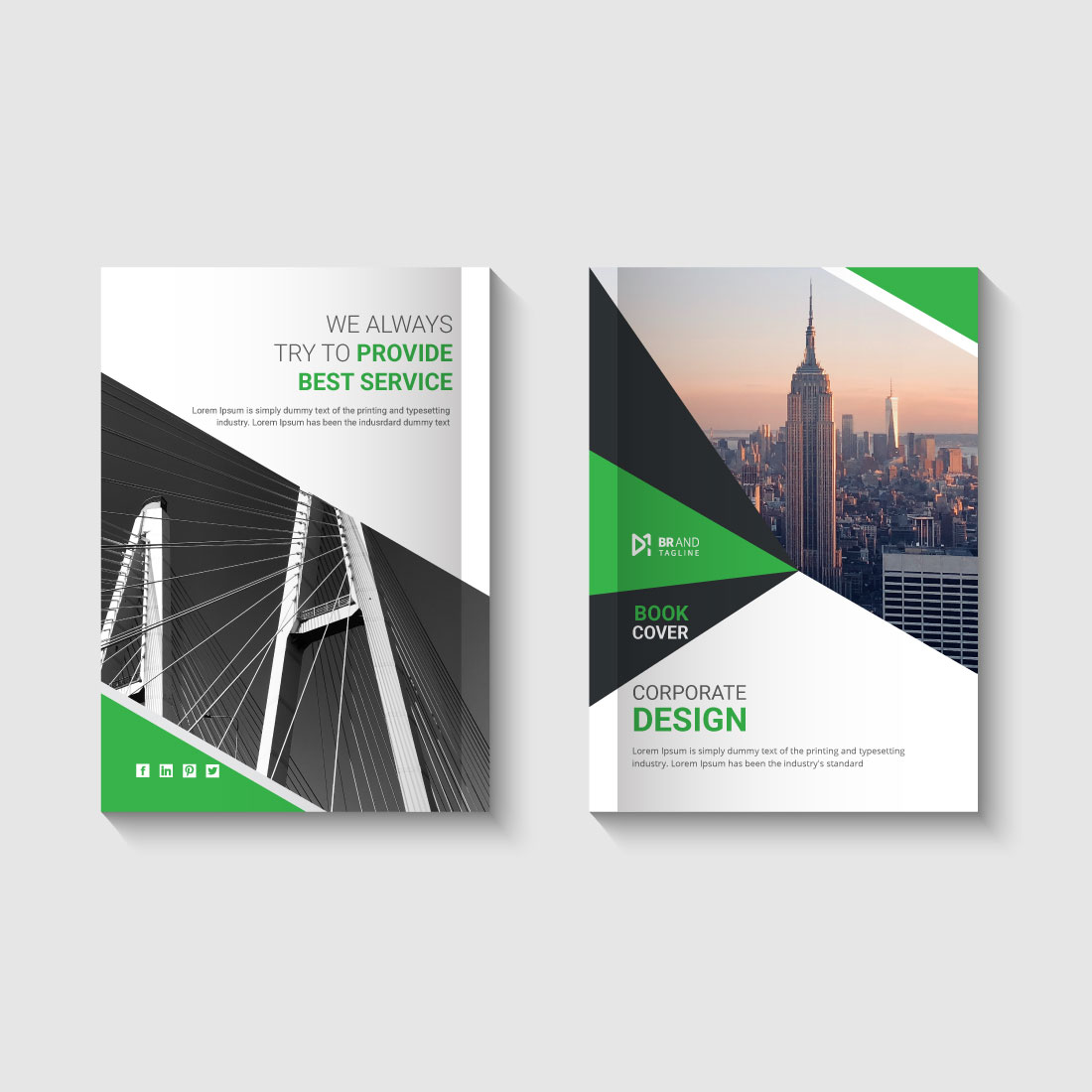 Corporate Book Cover Design Template preview image.