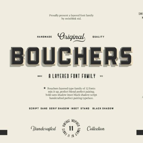 Bouchers Layered | Font Bundle cover image.
