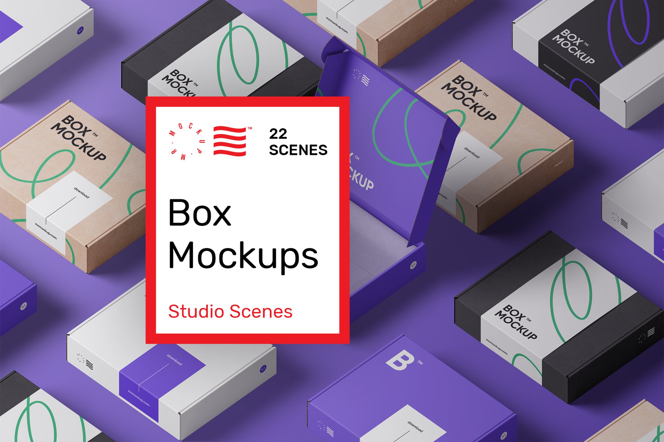 Box Mockup Bundle - Mailing Box cover image.