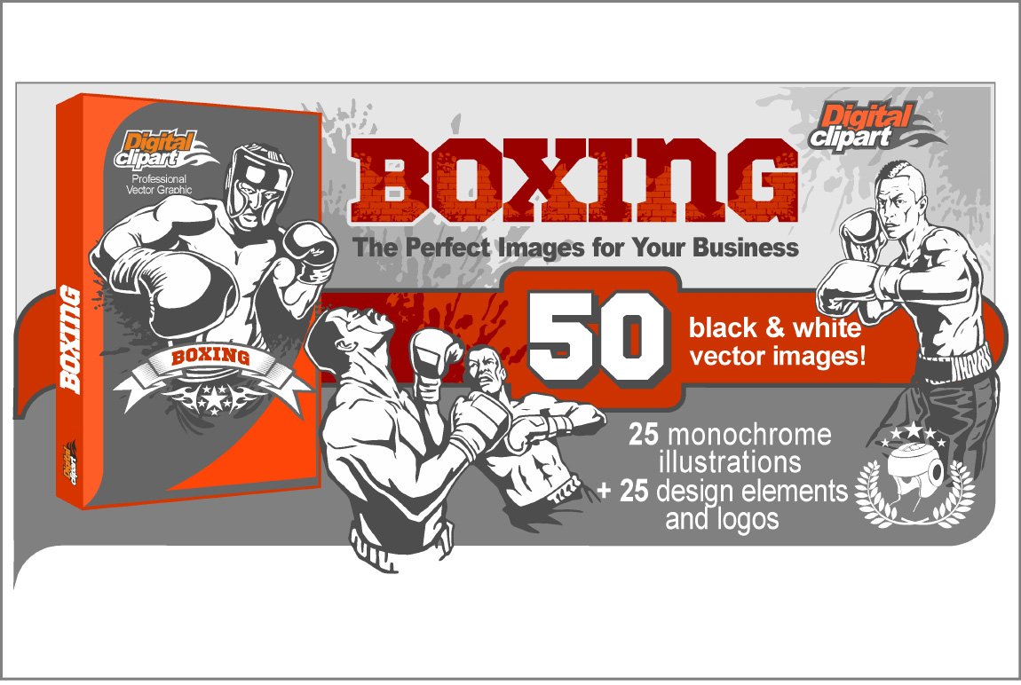 Boxing Vector Clipart cover image.