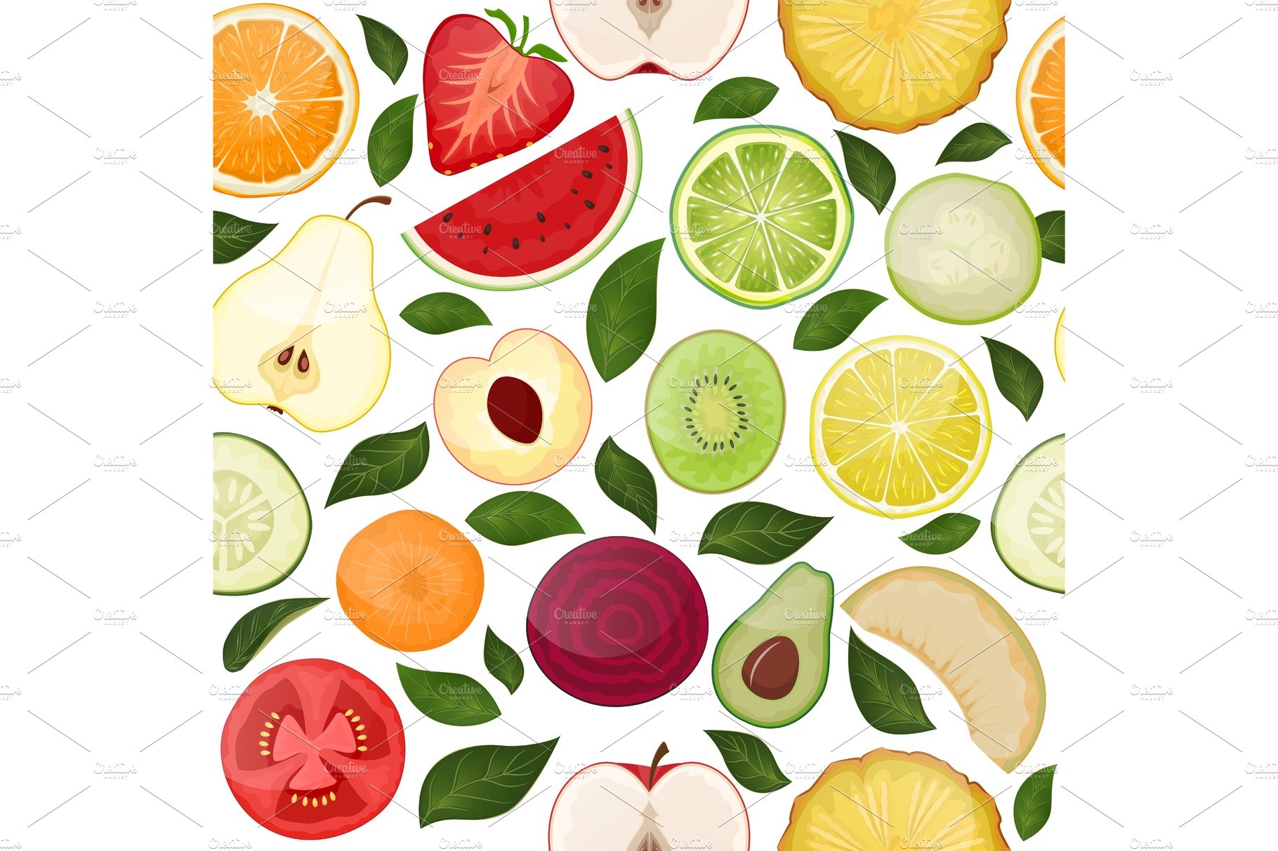 Fresh seamless pattern with slice cover image.