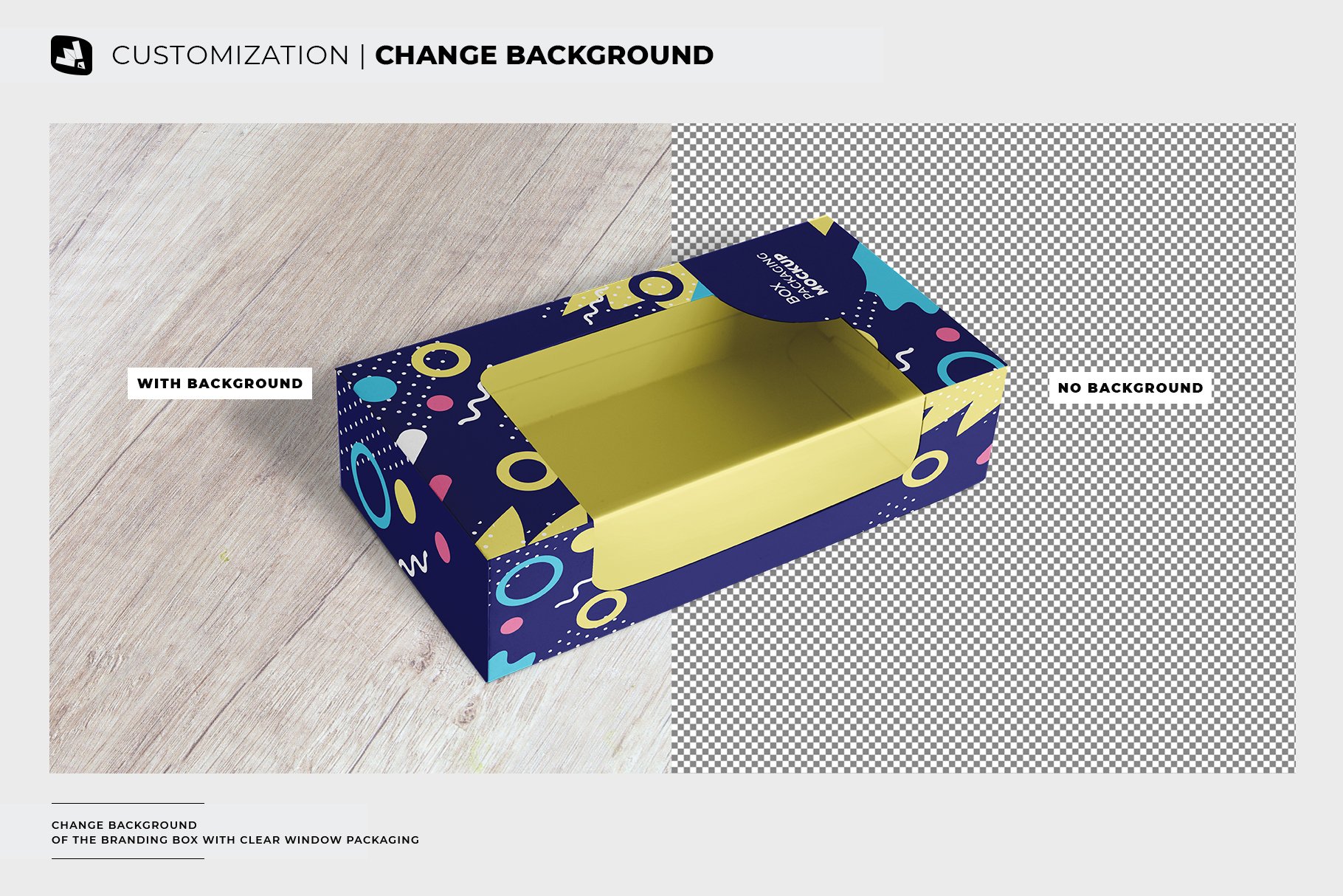 branding box with clear window mockup preview 3 153