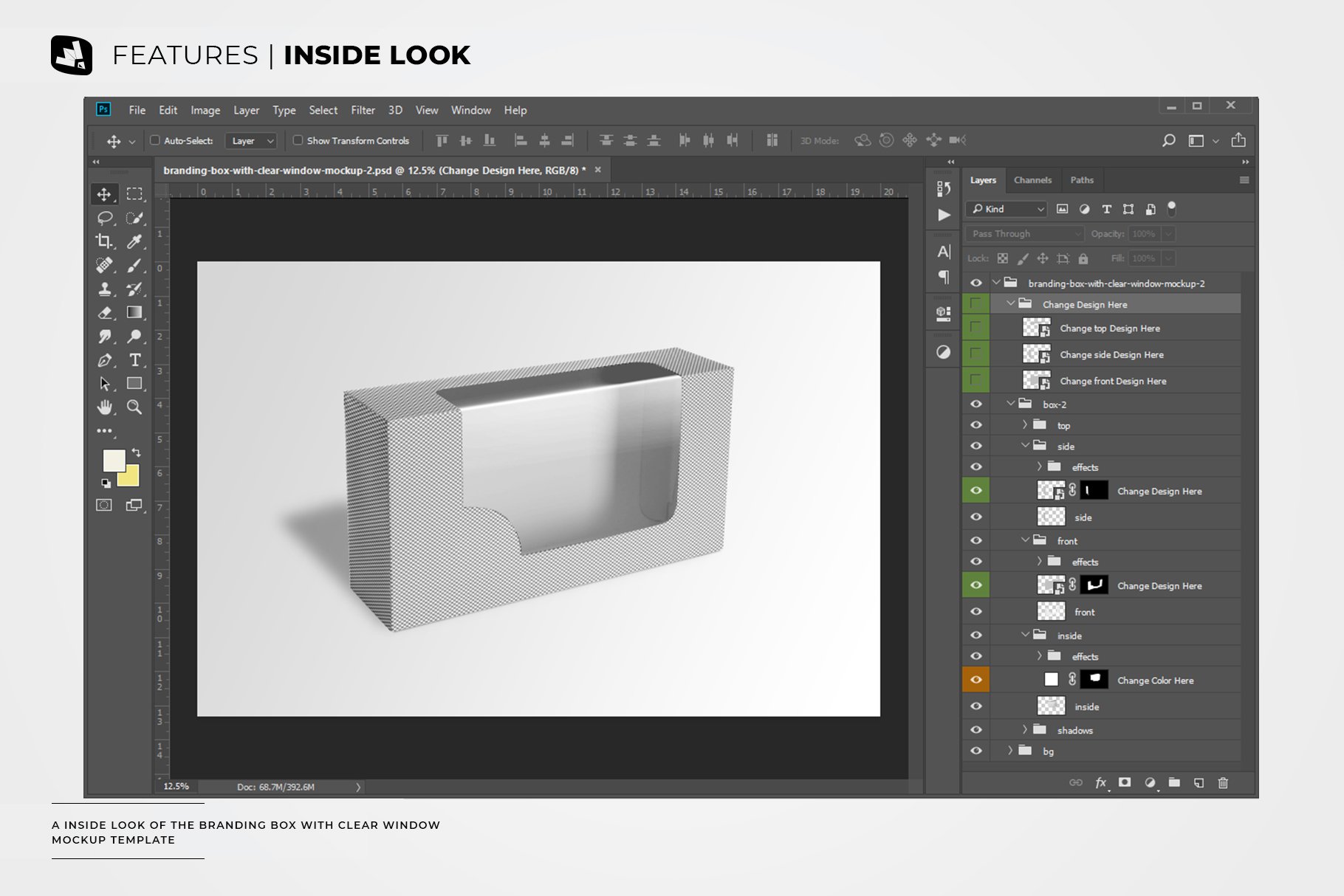 branding box with clear window mockup preview 5 747