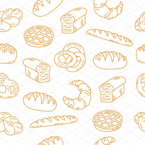 Bread bakery seamless pattern cover image.
