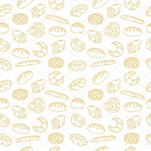 Bread bakery. Seamless pattern cover image.