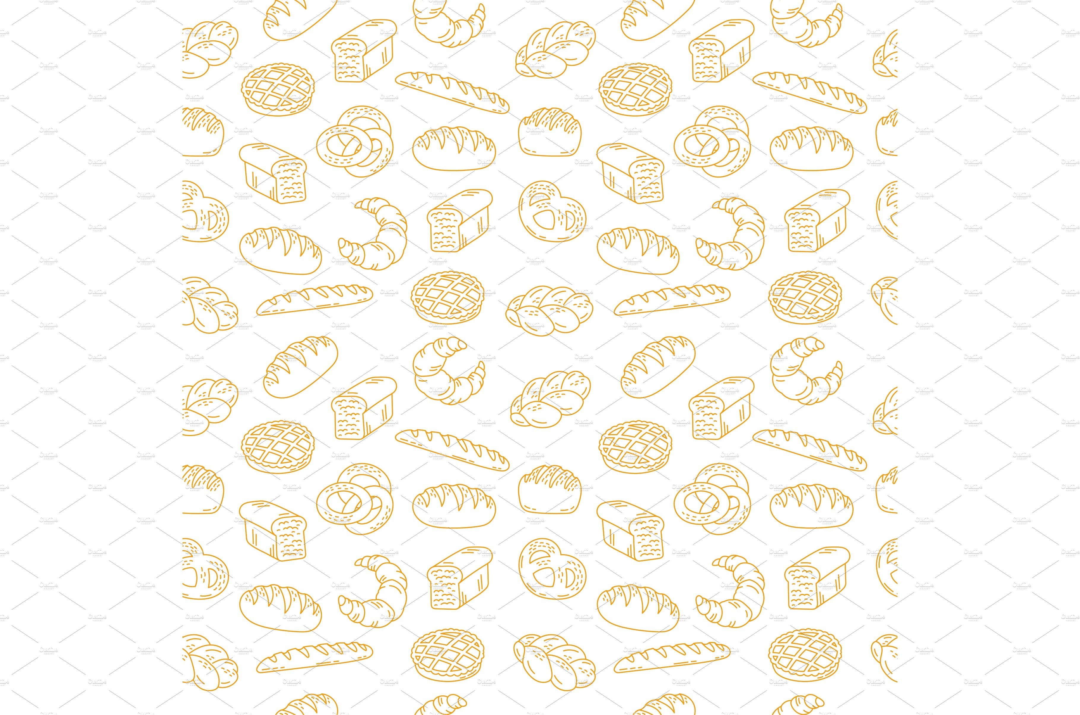 Bread bakery. Seamless pattern cover image.