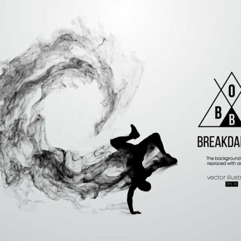 silhouette of a breakdancer man cover image.