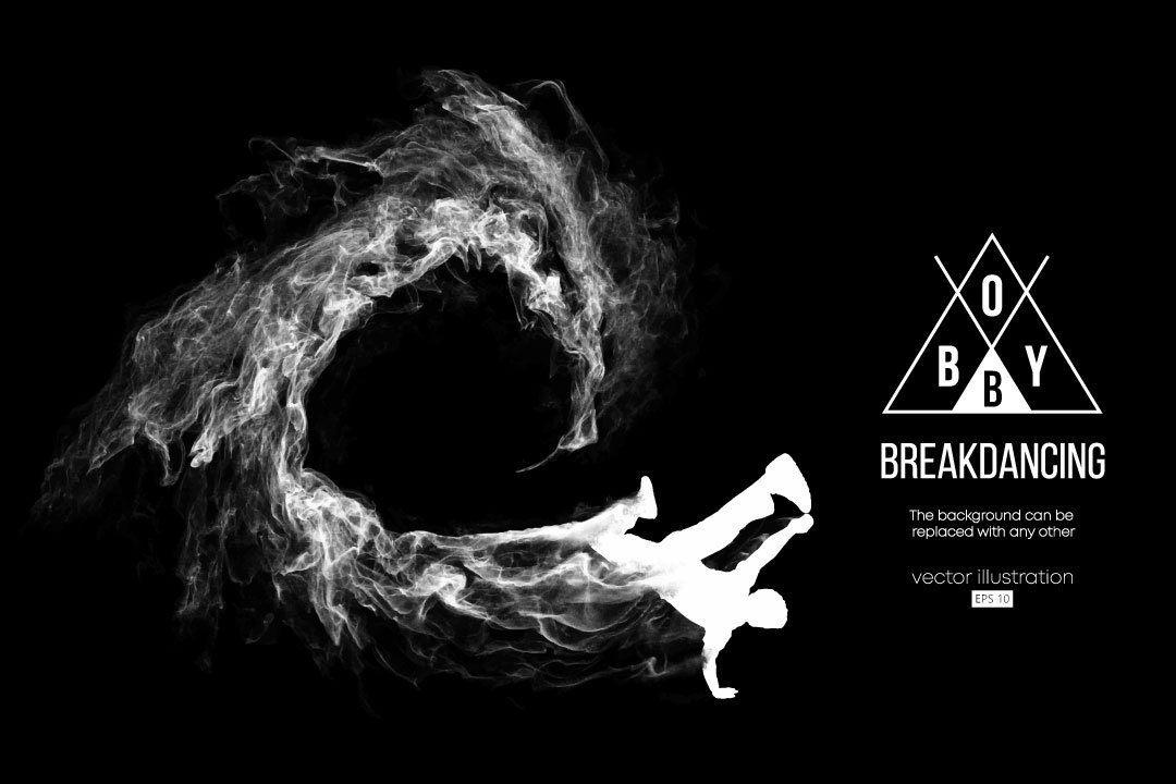 silhouette of a breakdancer man preview image.
