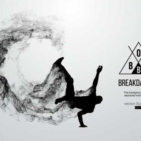 silhouette of a breakdancer man cover image.