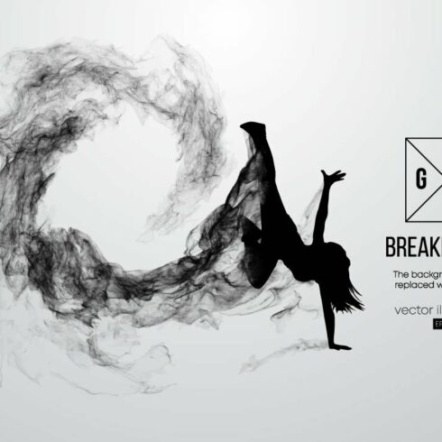 silhouette of a breakdancer girl cover image.