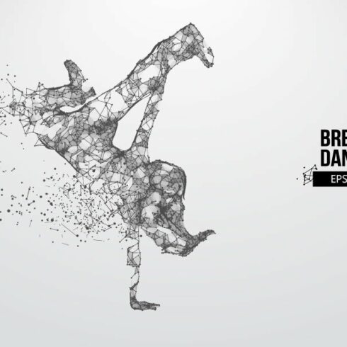 Silhouettes of a breake dancer woman cover image.