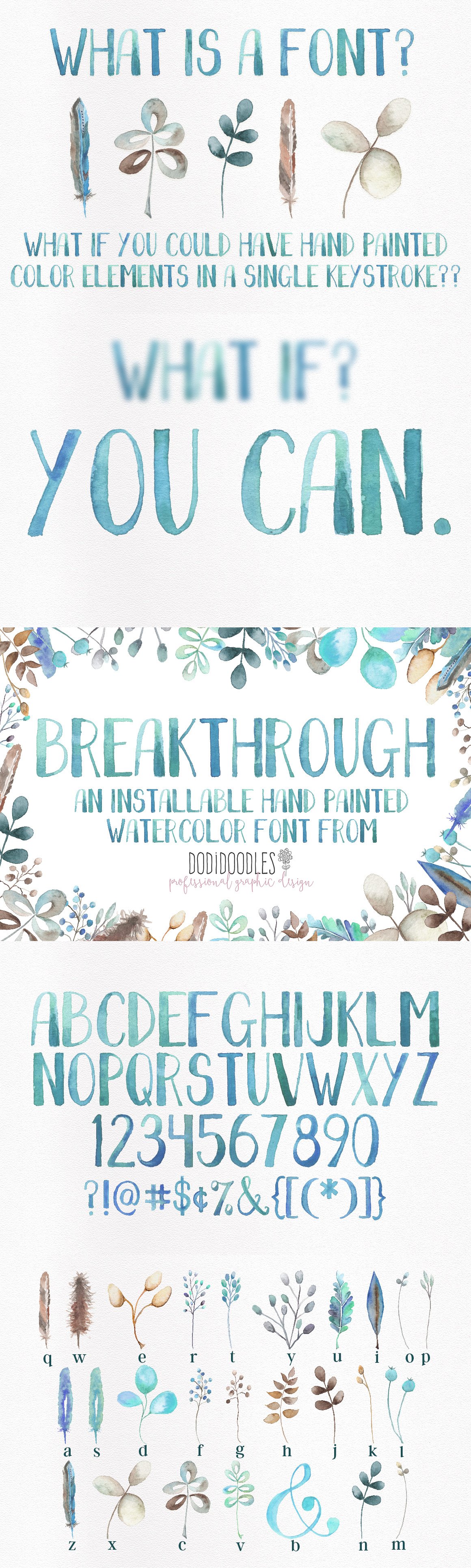 Sale Breakthrough Watercolor Font preview image.
