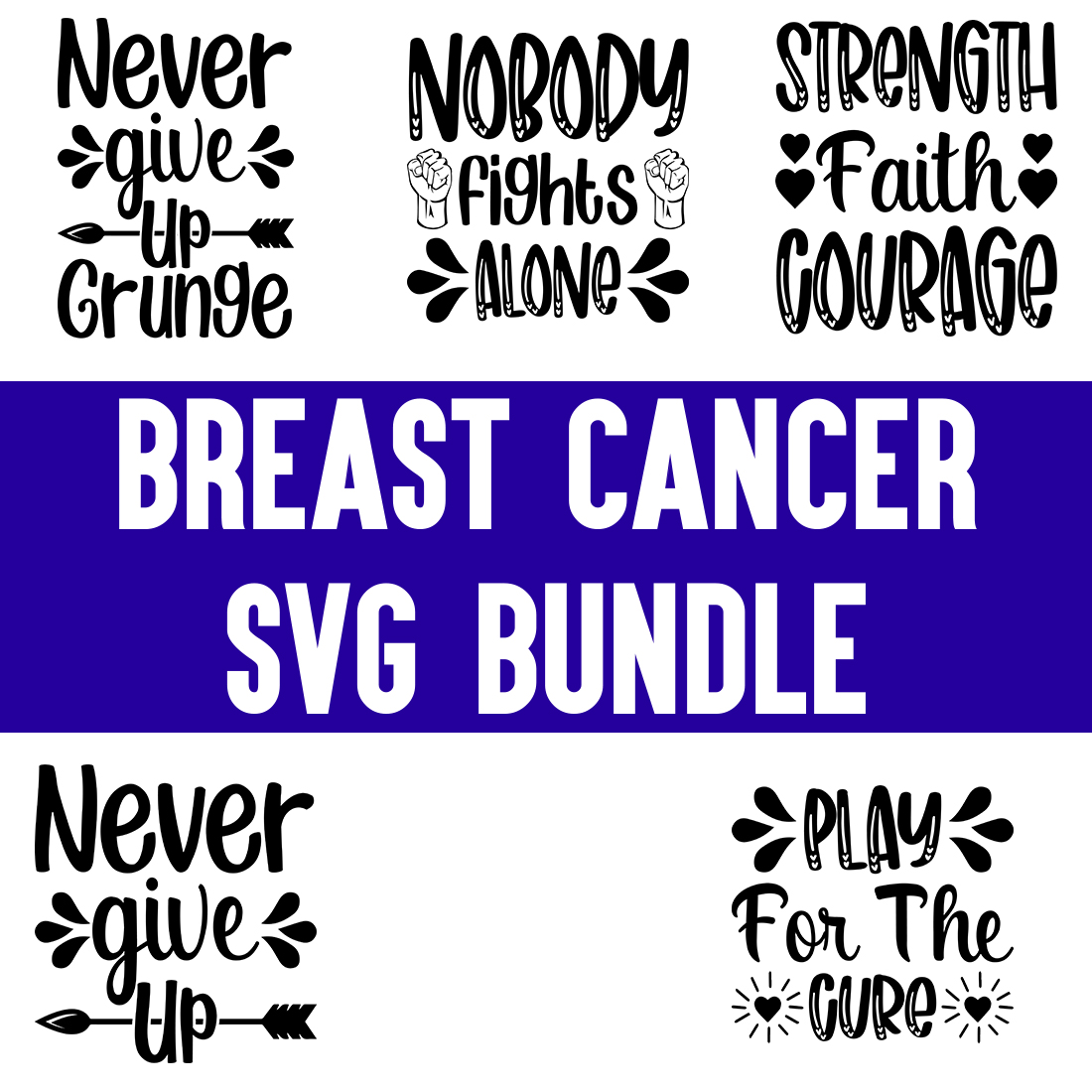 Breast Cancer svg Bundle preview image.