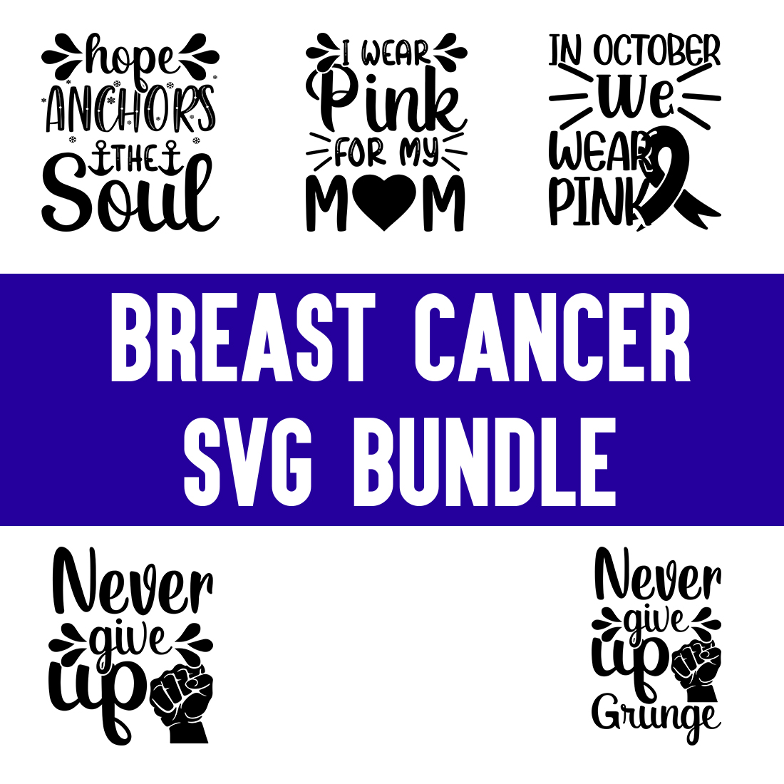 Breast Cancer svg Bundle preview image.