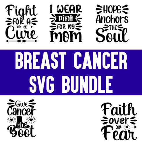 Breast Cancer svg Bundle cover image.