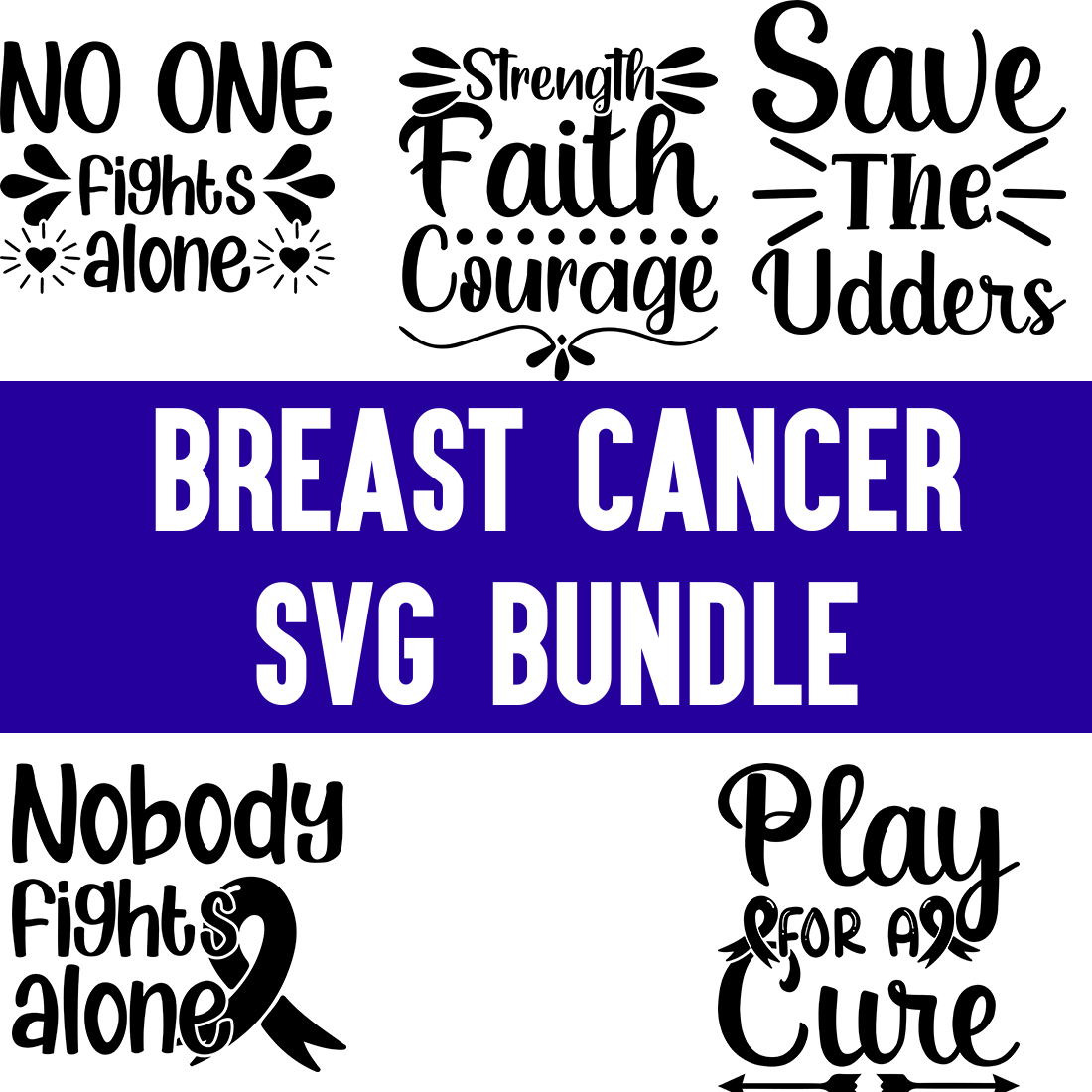 Breast Cancer svg Bundle preview image.