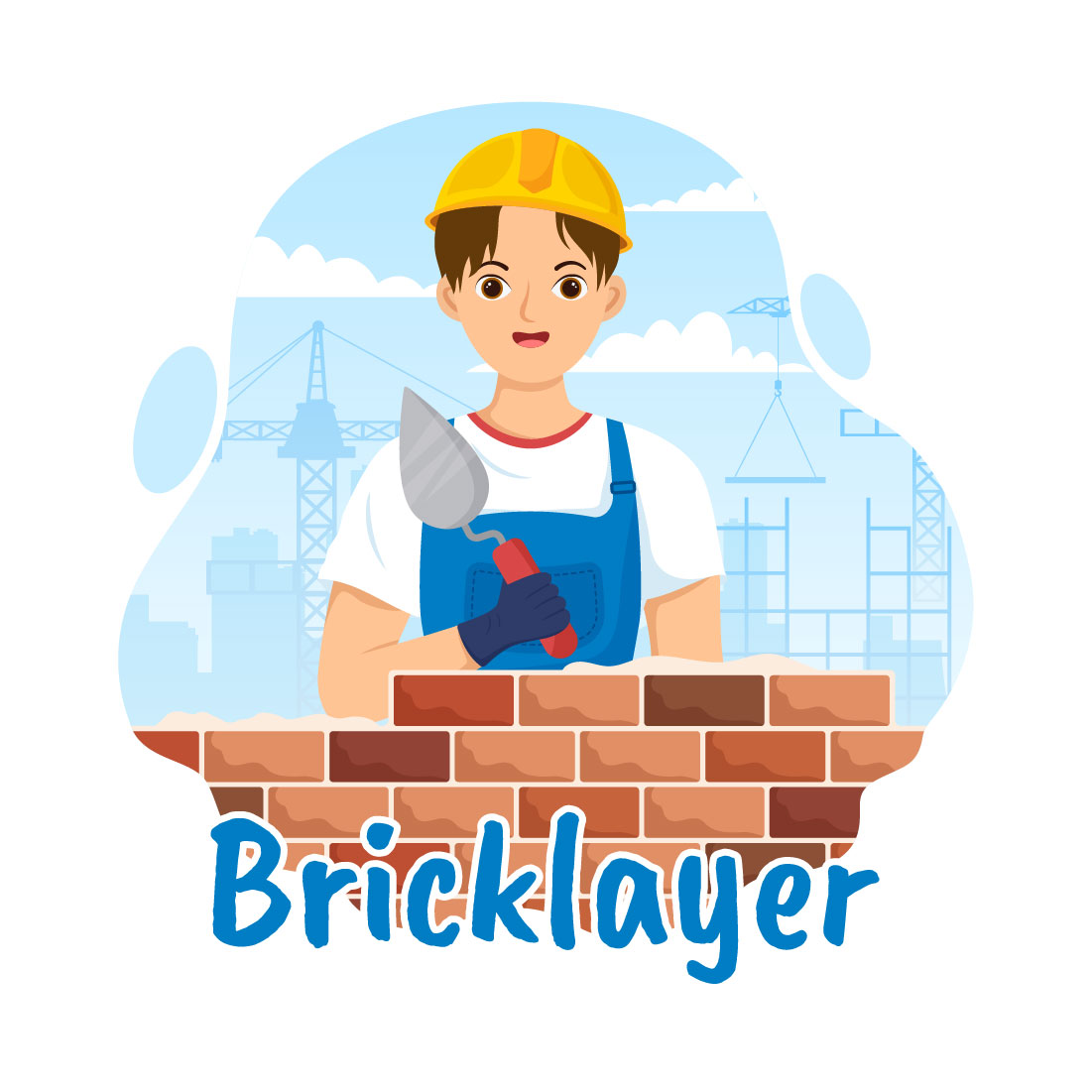 12 Bricklayer Worker Illustration preview image.