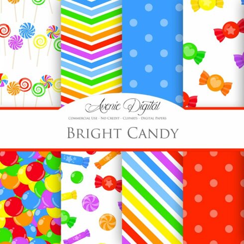 Bright Candy Digital Paper Patterns cover image.