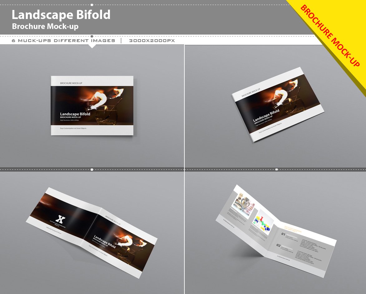 Landscape Bifold Brochure Mock-Up cover image.