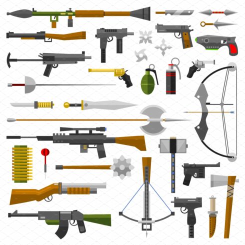 Weapons vector guns collection cover image.