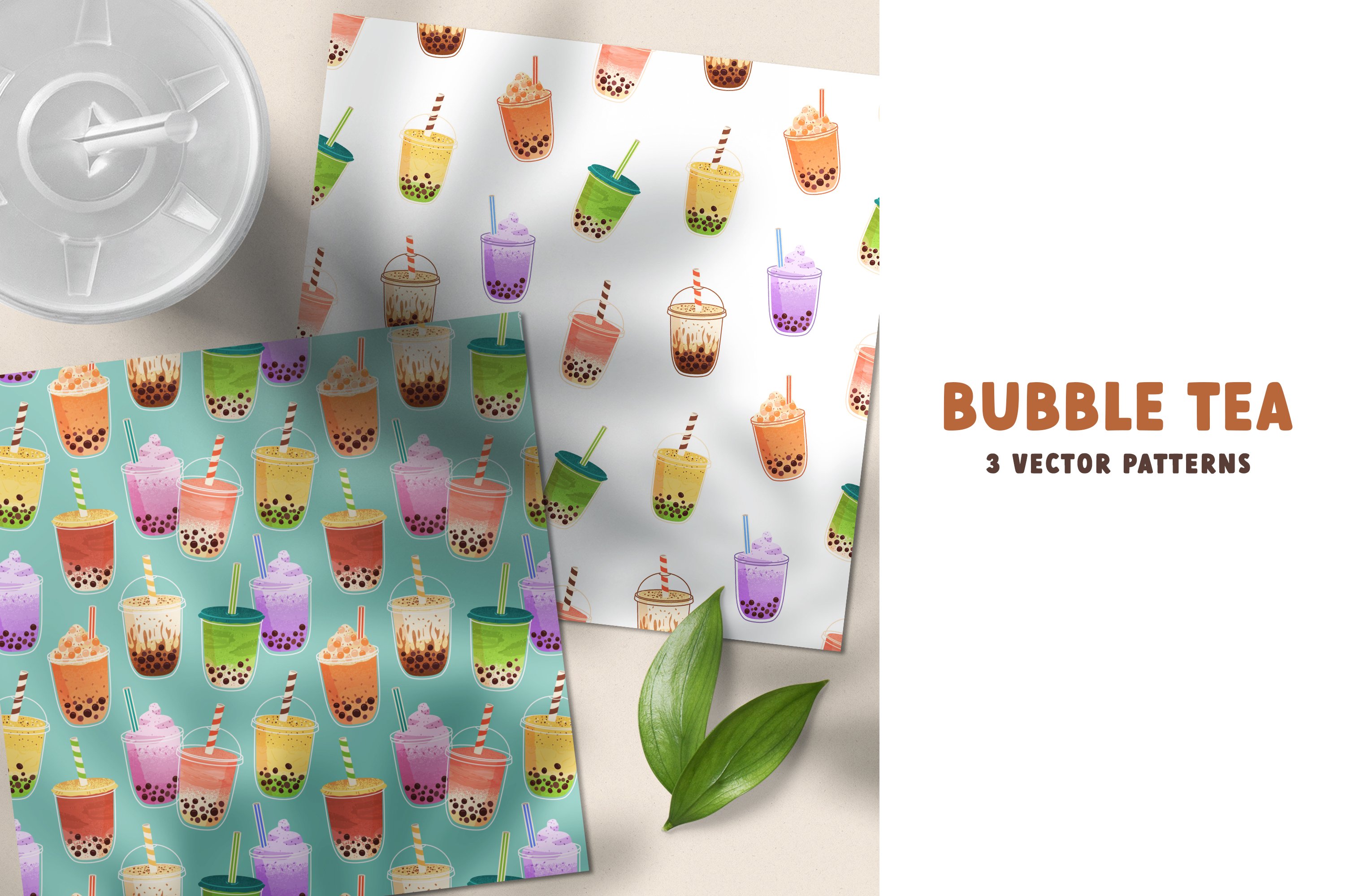 Bubble tea cup design collection yummy drinks Vector Image