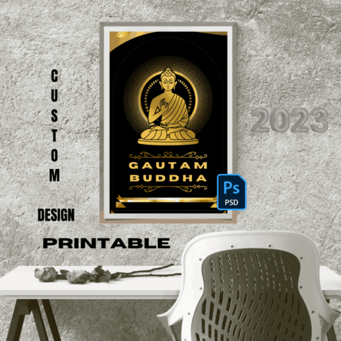 Buddha Poster Design Printable | Creative Poster 2023 PSD FILE | AjK Digital Shop cover image.