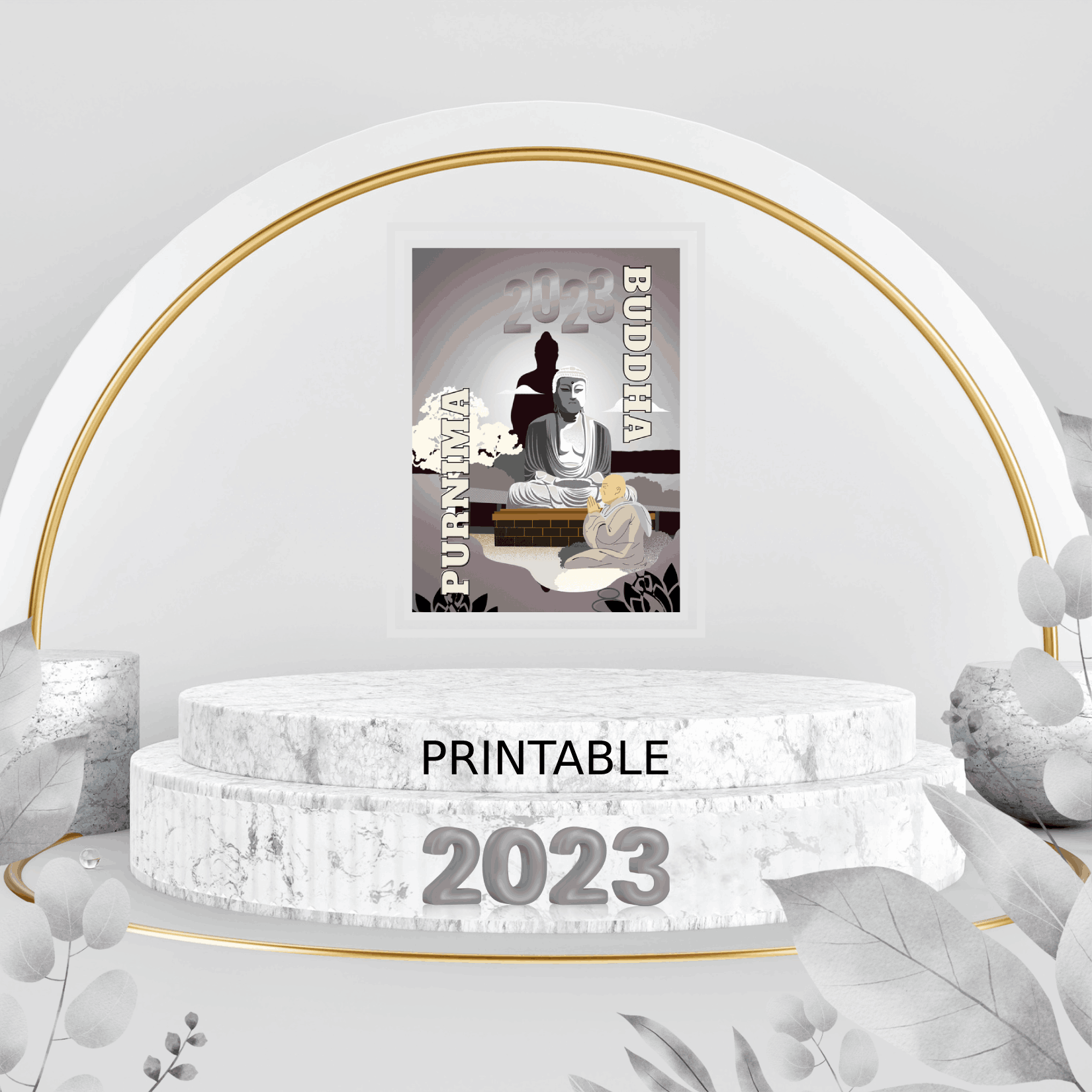 Buddha Purnima 2023 | Creative poster design PSD FILE | AjK Digital Shop preview image.