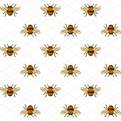 Bee Seamless Pattern on White cover image.