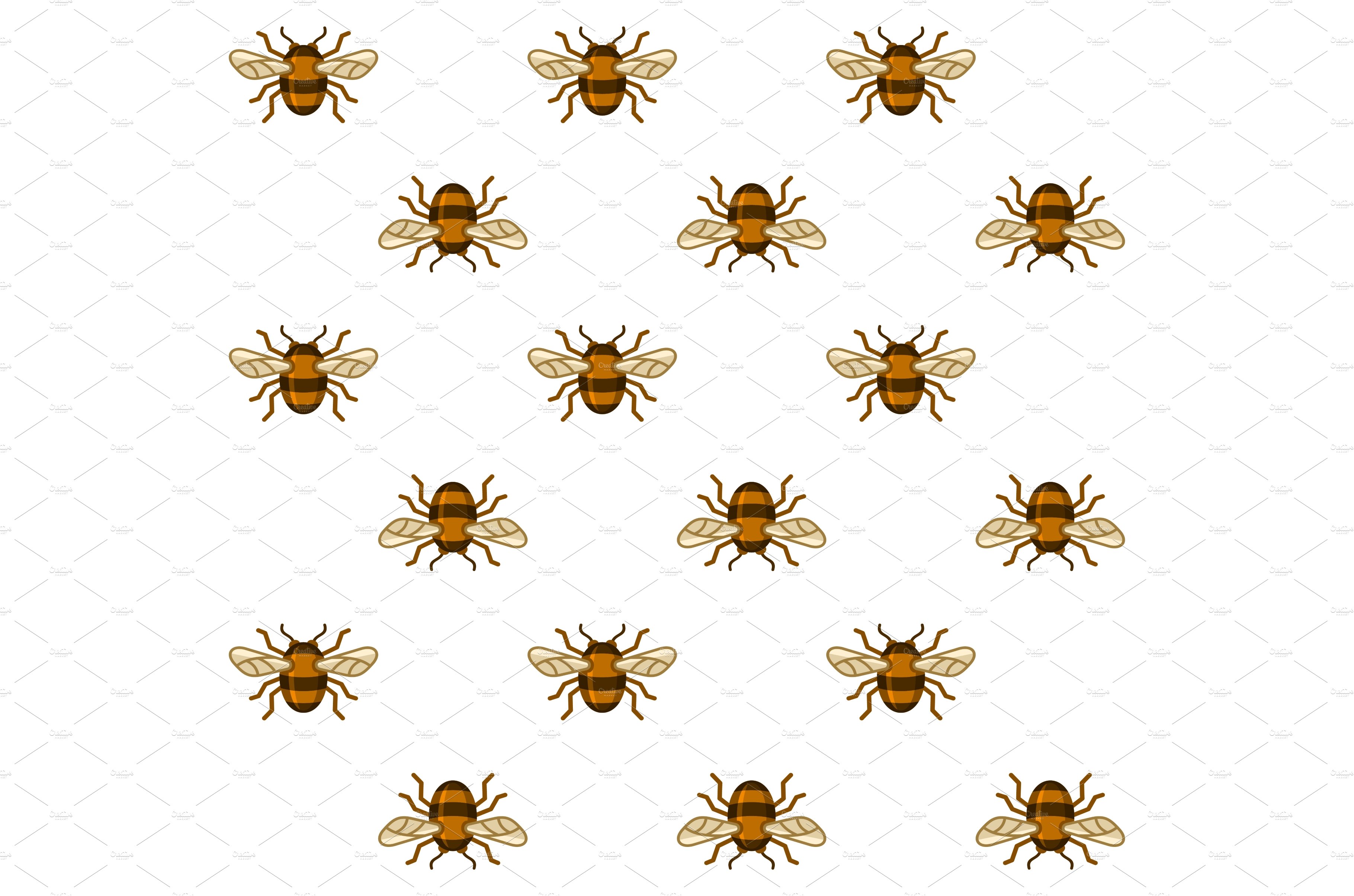 Bee Seamless Pattern on White cover image.
