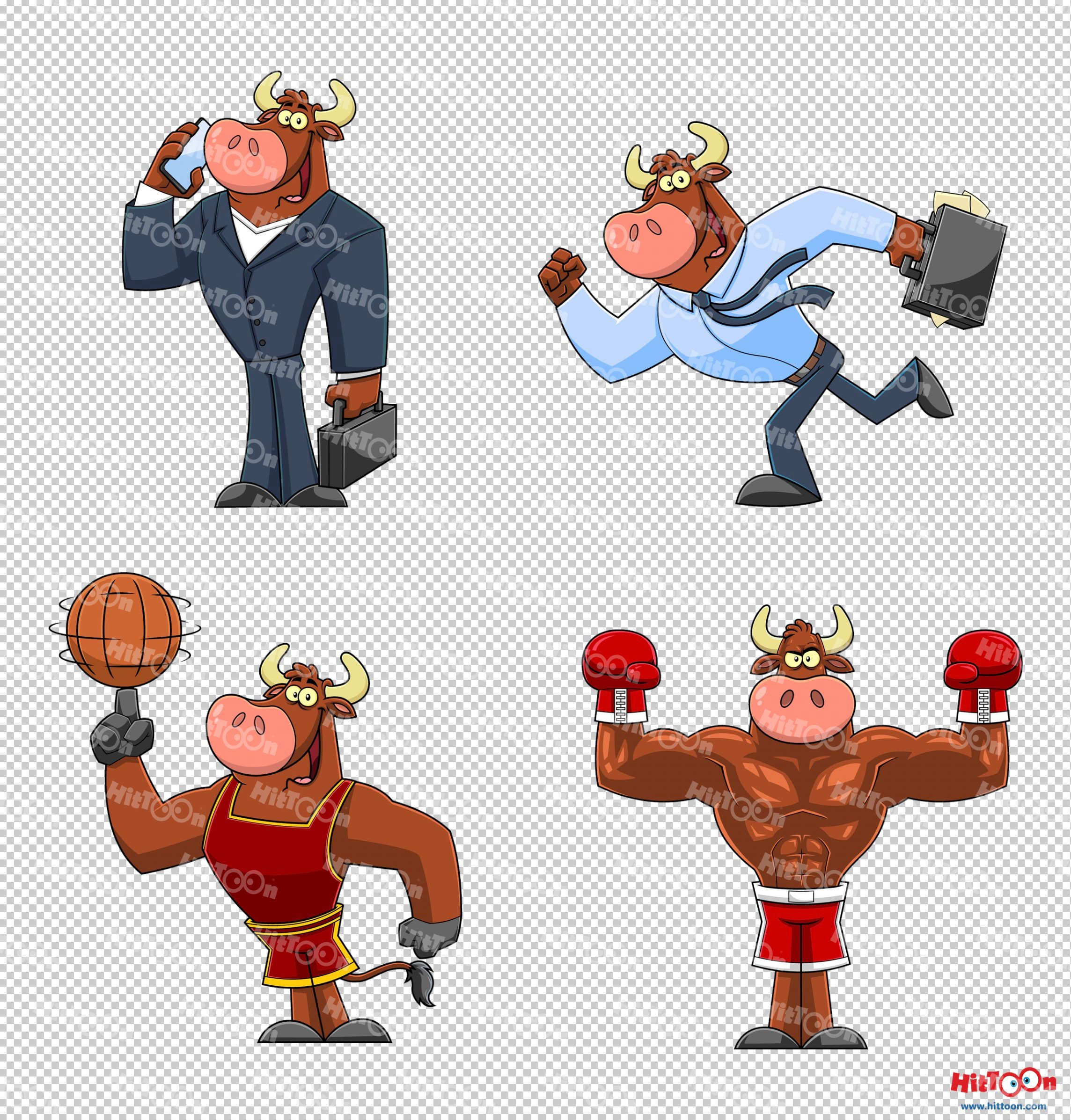 Bull Cartoon Mascot Character 1 preview image.