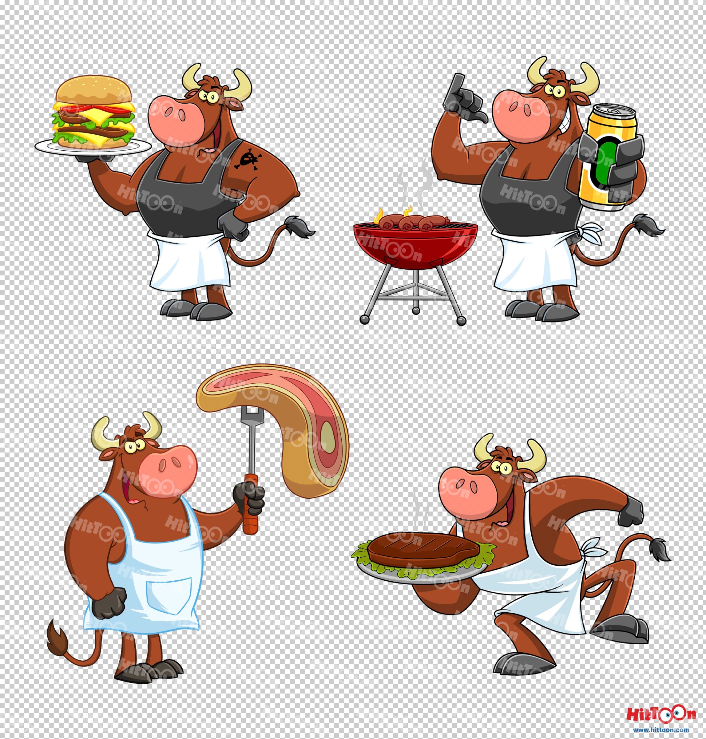 Bull Cartoon Mascot Character 3 preview image.