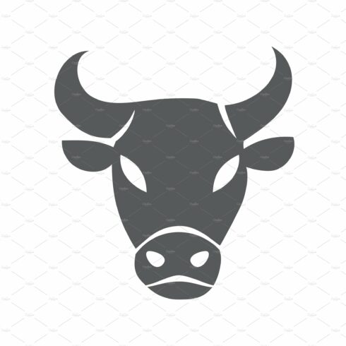 Bull icon on white background cover image.