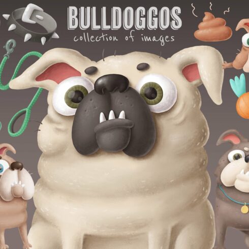 Bulldog characters clipart cover image.