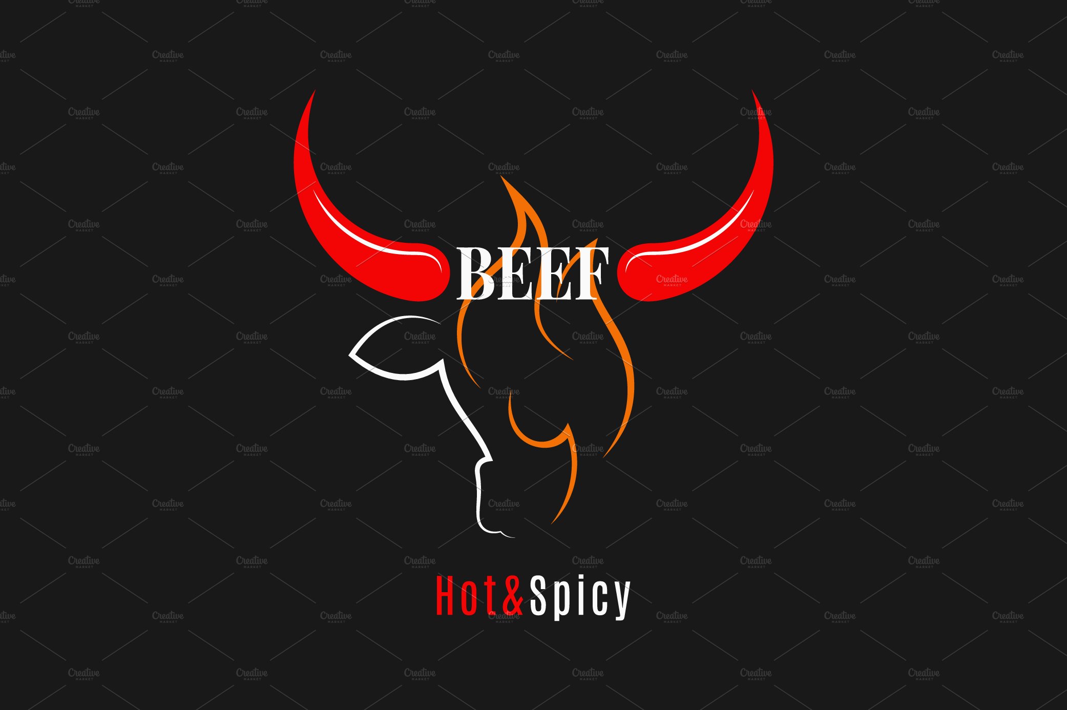 Beef bull logo. Hot beef with chili. cover image.