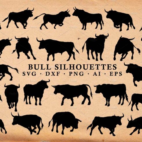Fighting Bull Silhouettes in Vector cover image.