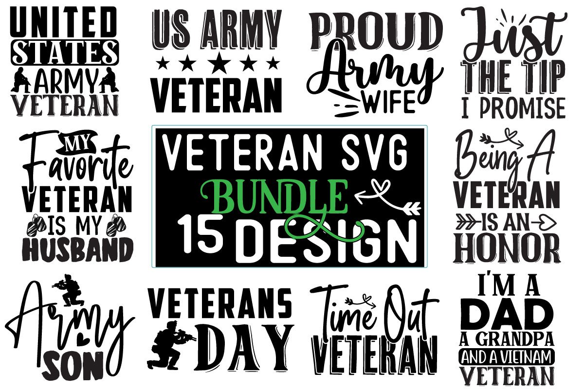 Veteran SVG Design Bundle cover image.