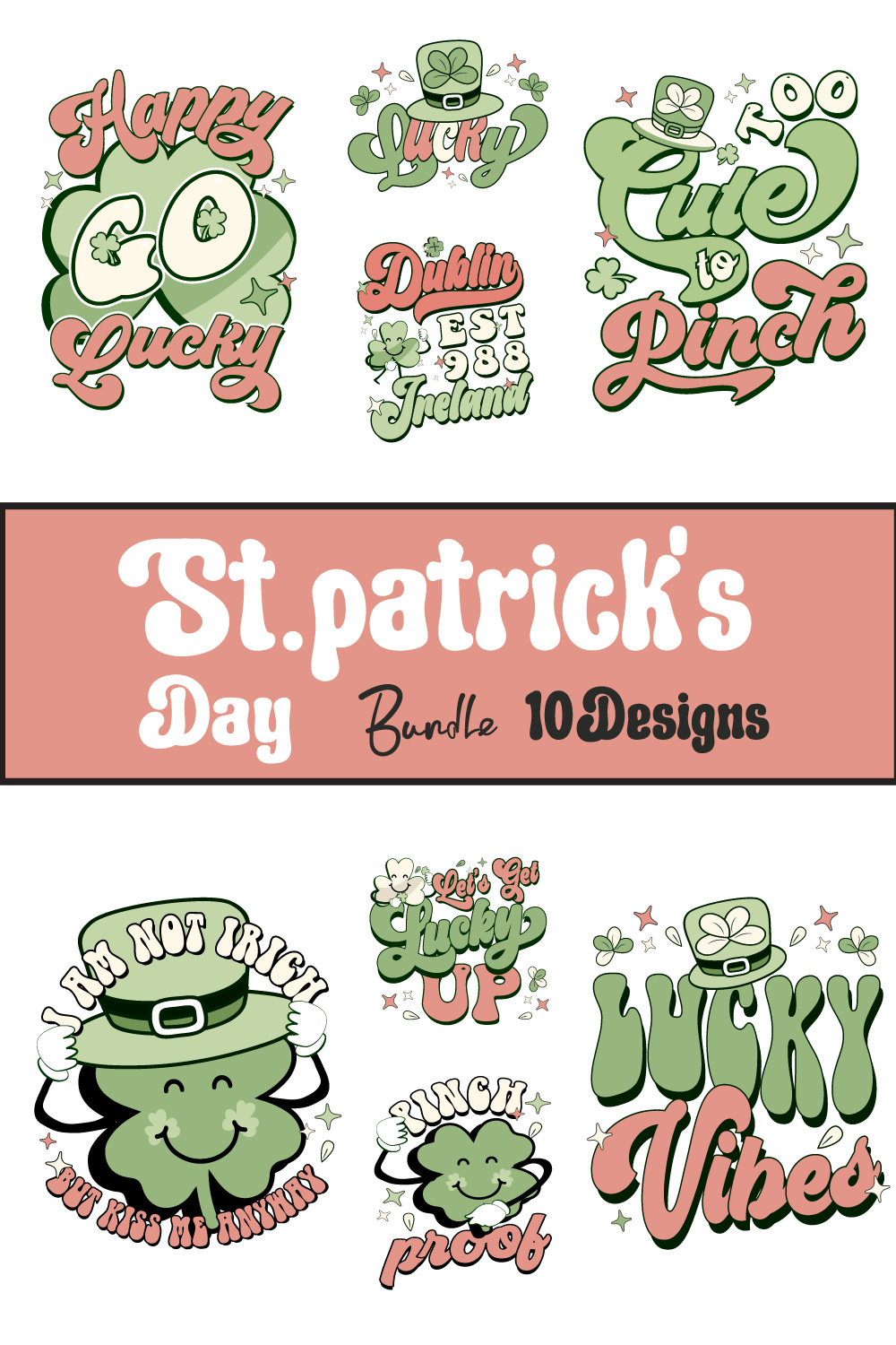 St Patrick’s Day SVG Sublimation Bundle pinterest preview image.