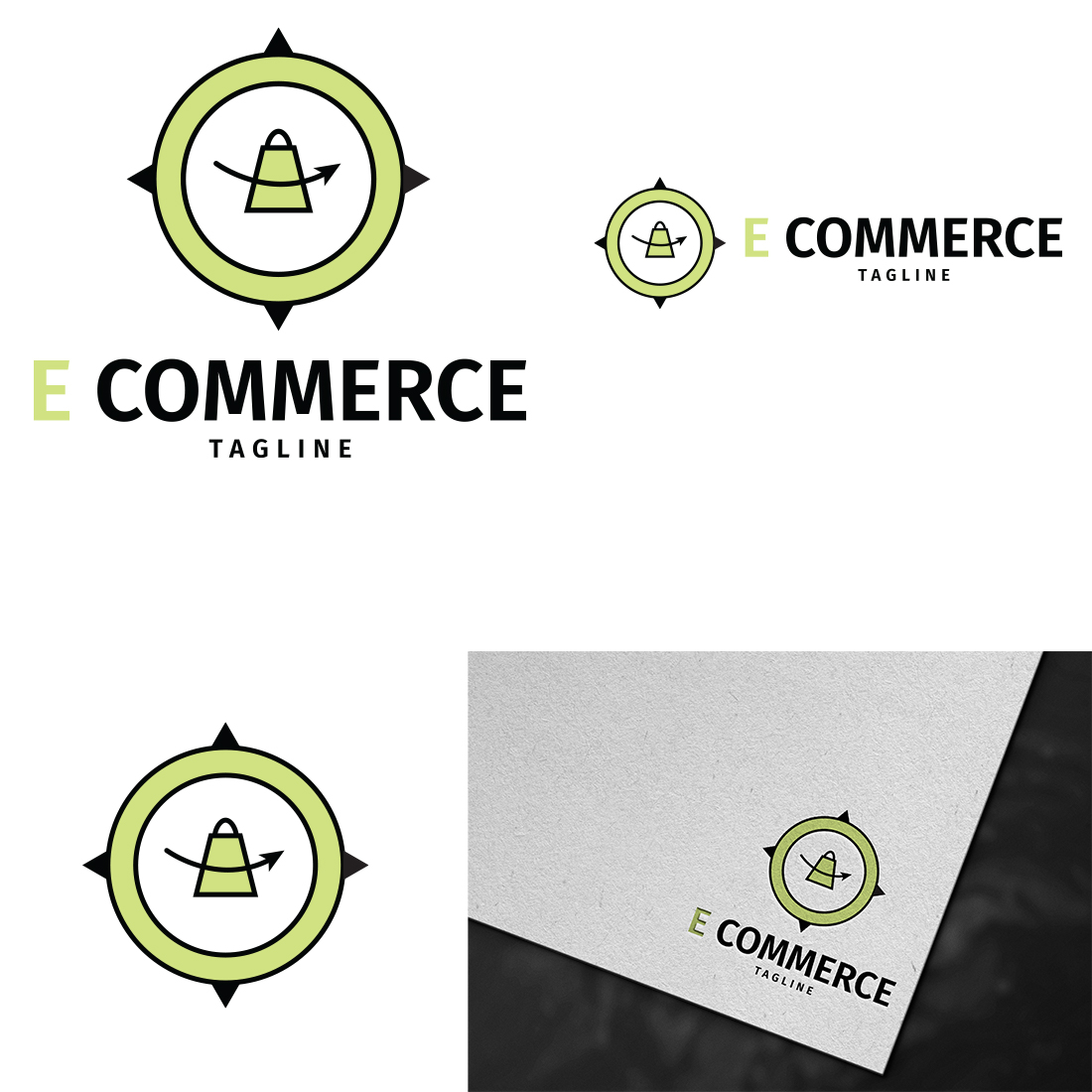 E Commerce Logo Template preview image.