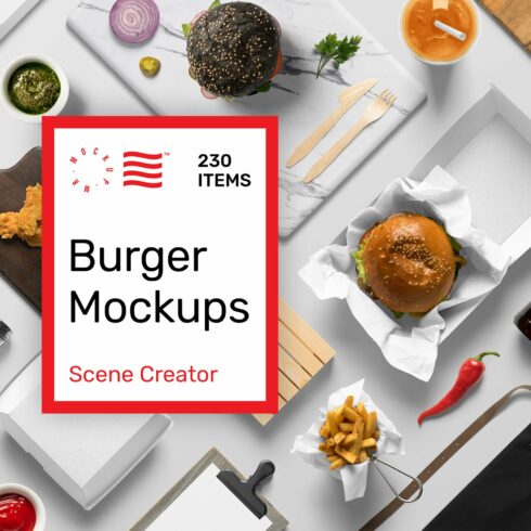 Burger Mockups - Scene Creator cover image.