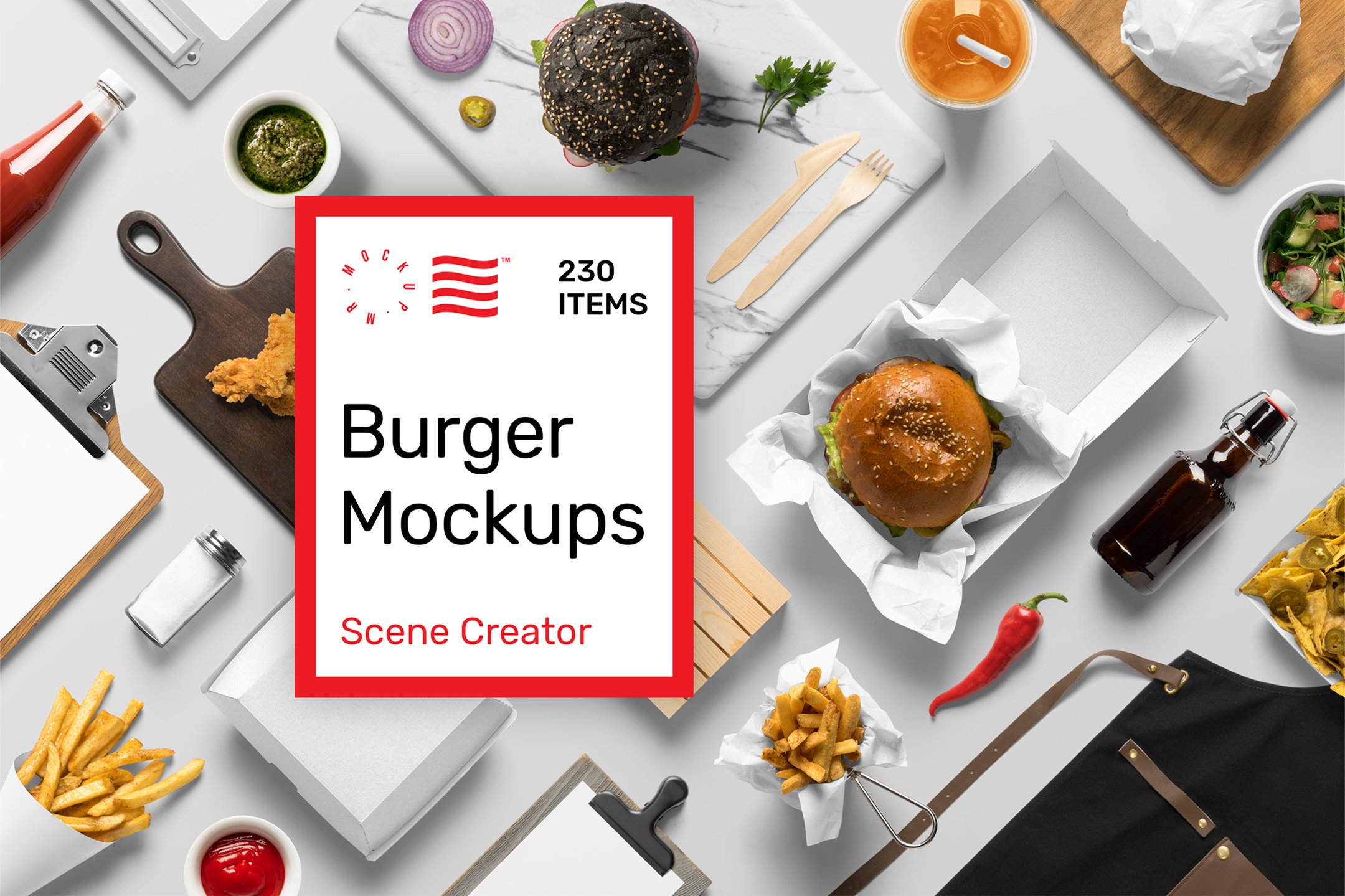 Burger Mockups - Scene Creator cover image.