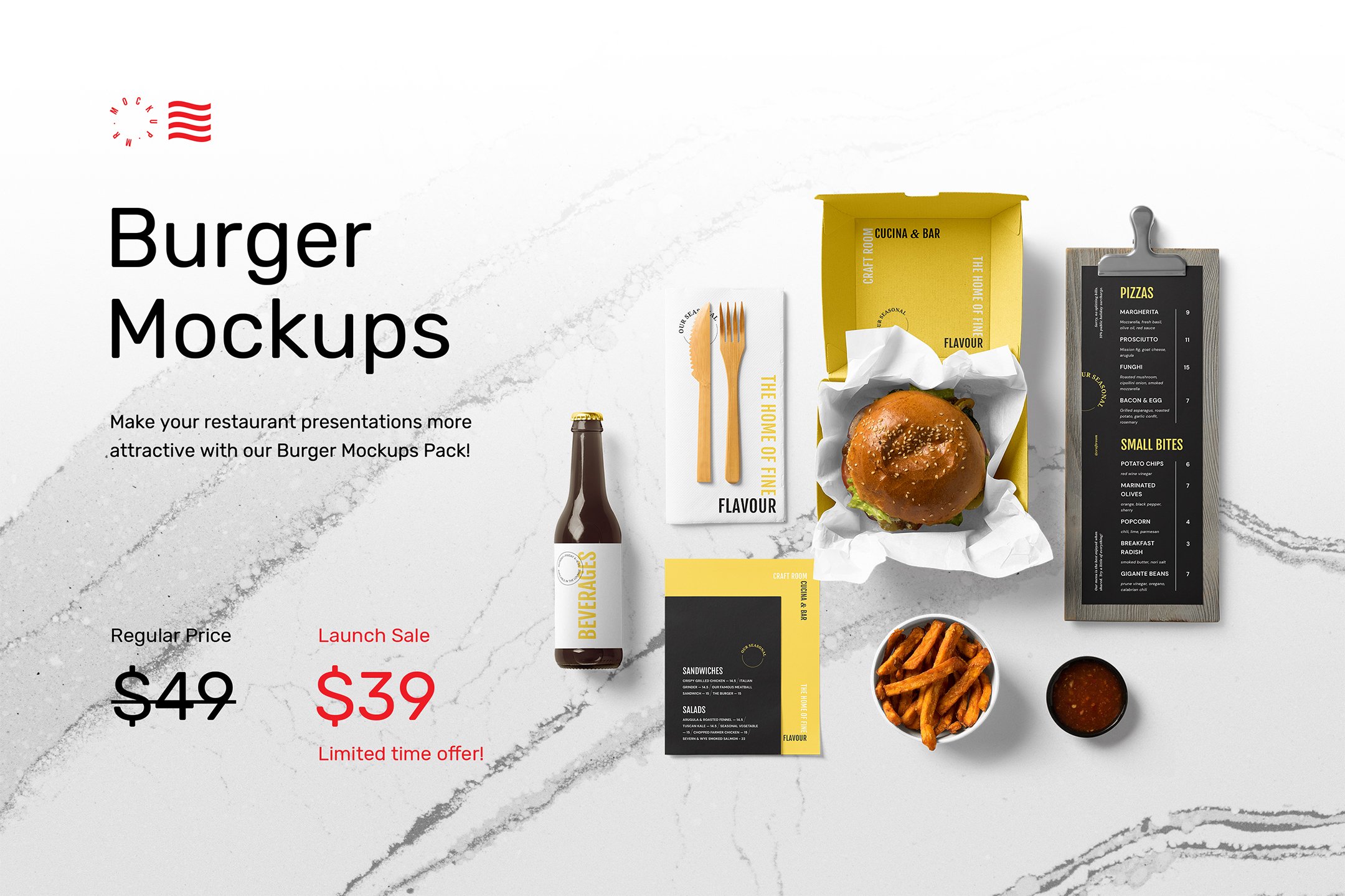 Burger Mockups - Scene Creator preview image.