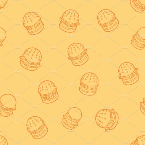 Burgers outline isometric pattern cover image.