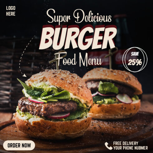 social media burger post cover image.